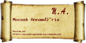 Mocsek Annamária névjegykártya